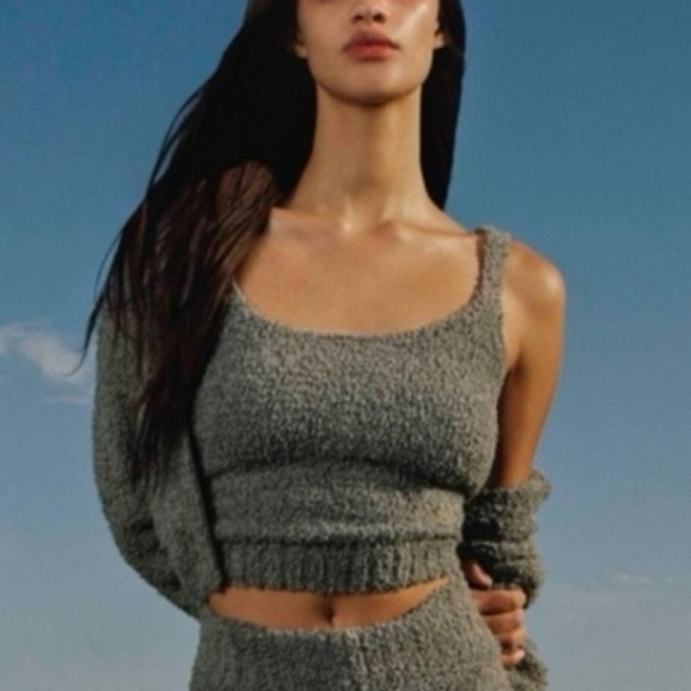 SKIMS cozy knit tank and shorts set